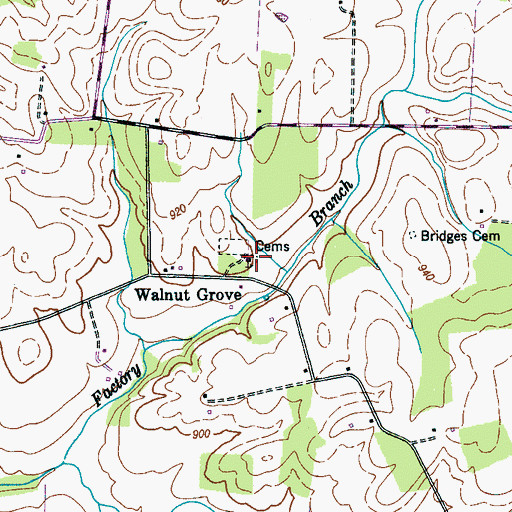 Topographic Map of Old stovall Cemetery, TN