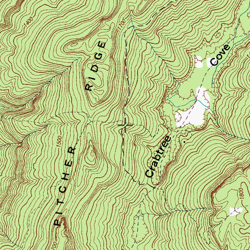 Topographic Map of Crabtree Cove School (historical), TN