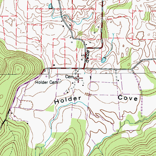Topographic Map of Holder Cemetery, TN