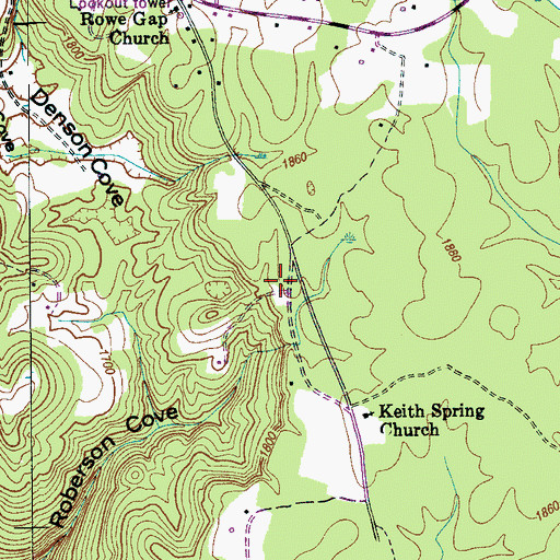 Topographic Map of Keith Springs School (historical), TN