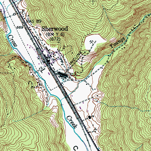 Topographic Map of Sherwood Cemetery, TN
