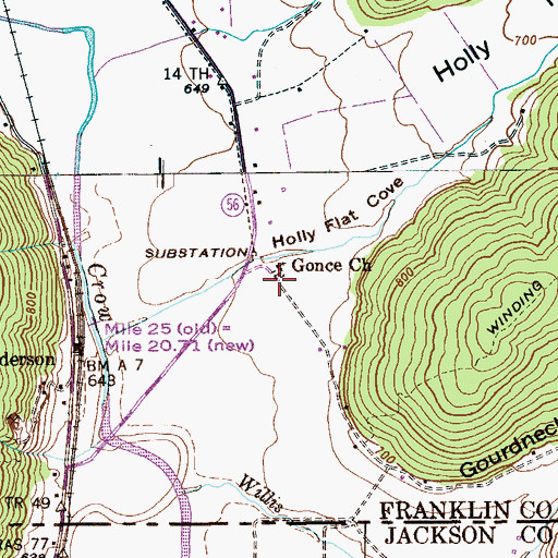 Topographic Map of Gonce Cemetery, TN
