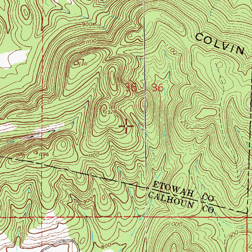 Topographic Map of Harrelson Dam, AL