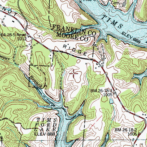 Topographic Map of McKnight Cemetery, TN