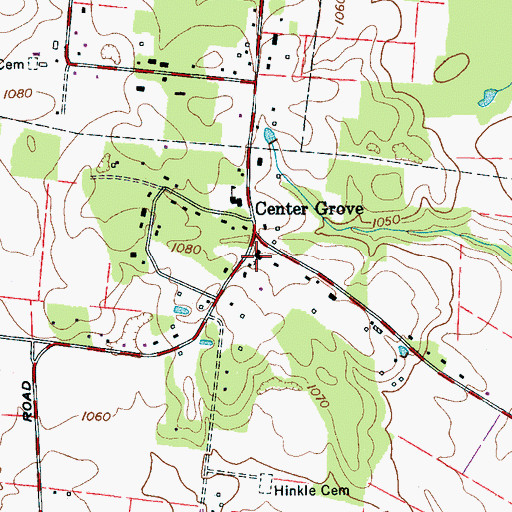 Topographic Map of Center Grove Baptist Church, TN