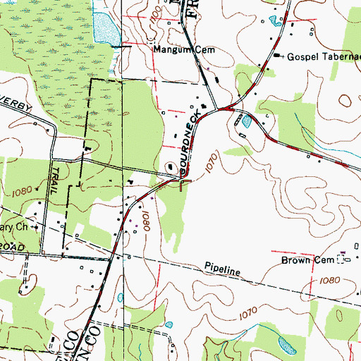 Topographic Map of Frog Chapel (historical), TN