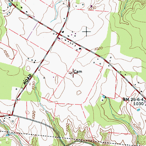 Topographic Map of Womack Cemetery, TN