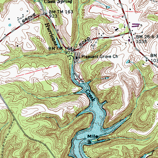 Topographic Map of Pleasant Grove Public Use Area, TN