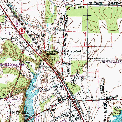 Topographic Map of Estill Springs Cemetery, TN