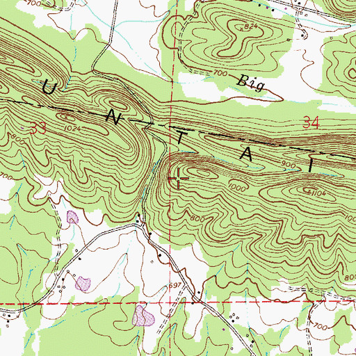 Topographic Map of McBride Dam, AL