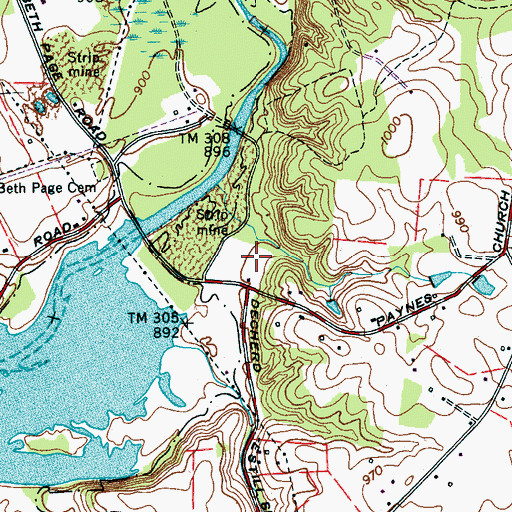 Topographic Map of Gossage Cemetery, TN