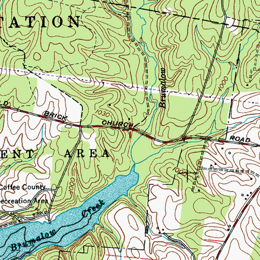 Topographic Map of Brick Church (historical), TN