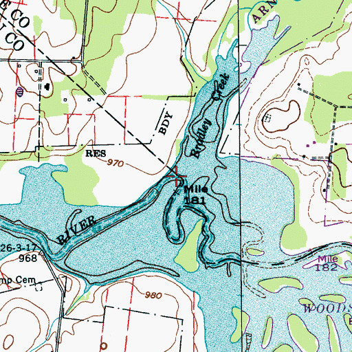 Topographic Map of Davidsons Mill (historical), TN