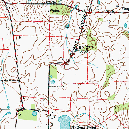 Topographic Map of Knight Church (historical), TN