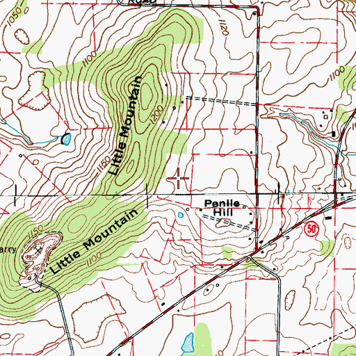 Topographic Map of Holland Cemetery, TN