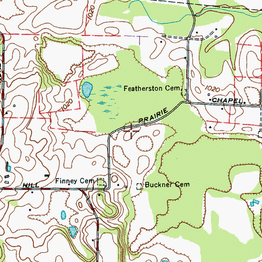 Topographic Map of Roe Cemetery, TN