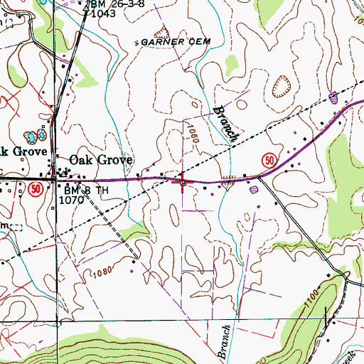 Topographic Map of Swann Cemetery, TN
