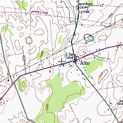 Topographic Map of Alto School (historical), TN