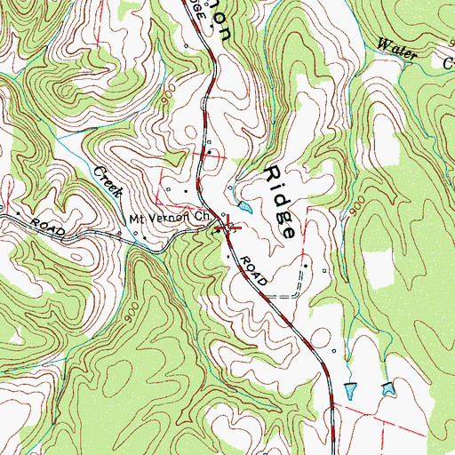 Topographic Map of Mount Vernon Cemetery, TN