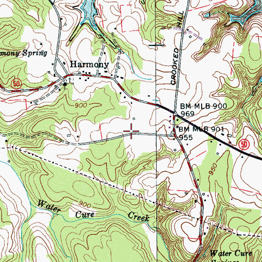 Topographic Map of Murrell Cemetery, TN