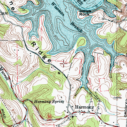 Topographic Map of Cline Ridge Cabin Sites, TN