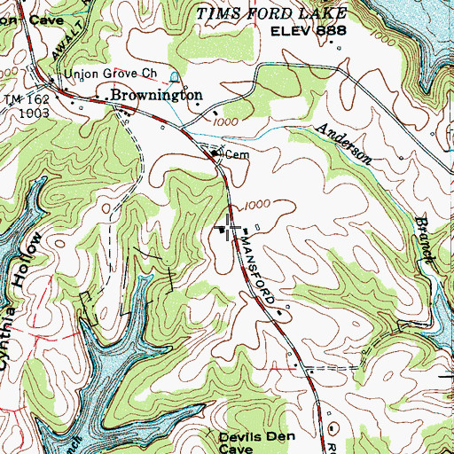 Topographic Map of Maple Grove School (historical), TN