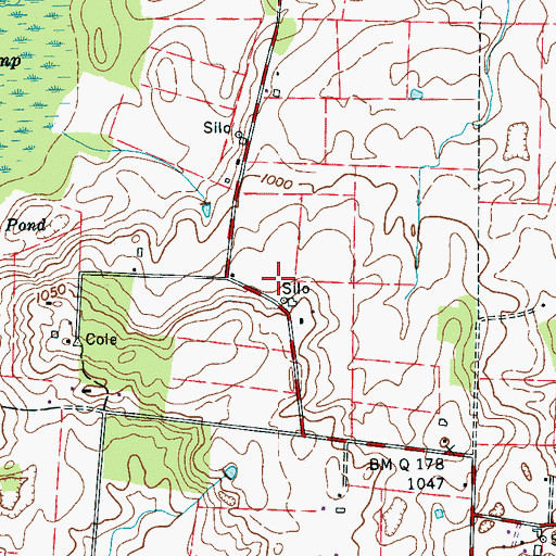 Topographic Map of Miescher Cemetery, TN