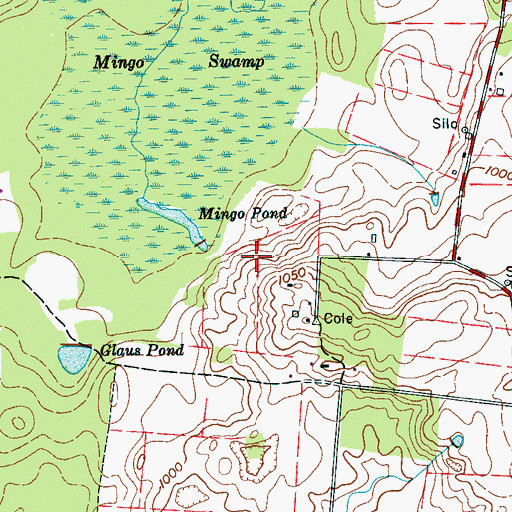 Topographic Map of Mingo School (historical), TN