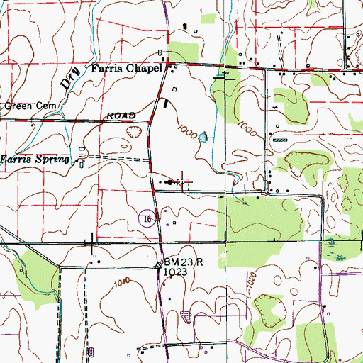Topographic Map of Farris Chapel Cemetery, TN