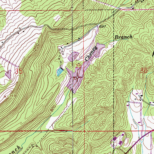 Topographic Map of Doctor Pattons Lower Lake, AL