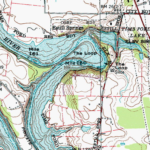 Topographic Map of Loop Cabin Site, TN