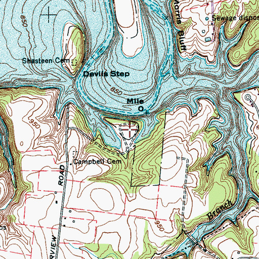 Topographic Map of Fairview/Devils Step Campground, TN