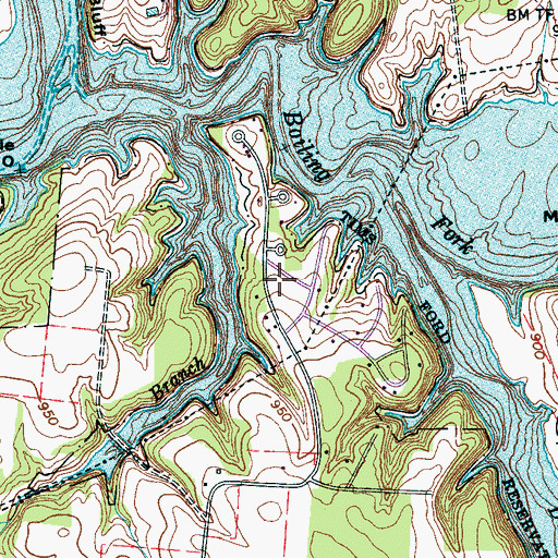 Topographic Map of Coutta Cemetery, TN