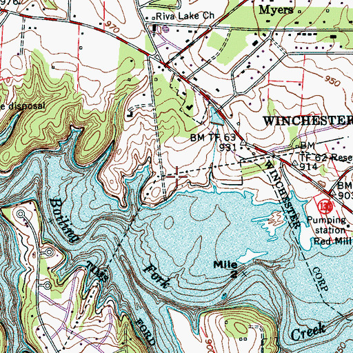 Topographic Map of Hill Cemetery, TN