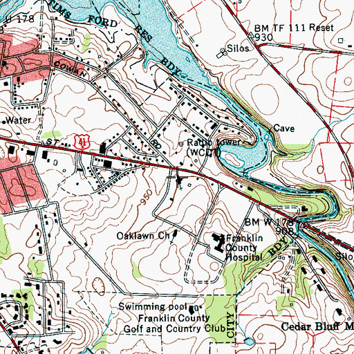 Topographic Map of Winchester Church of Christ, TN