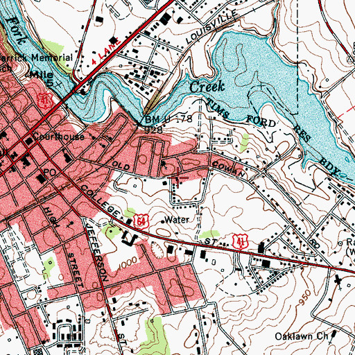 Topographic Map of New Hope Church of God in Christ, TN