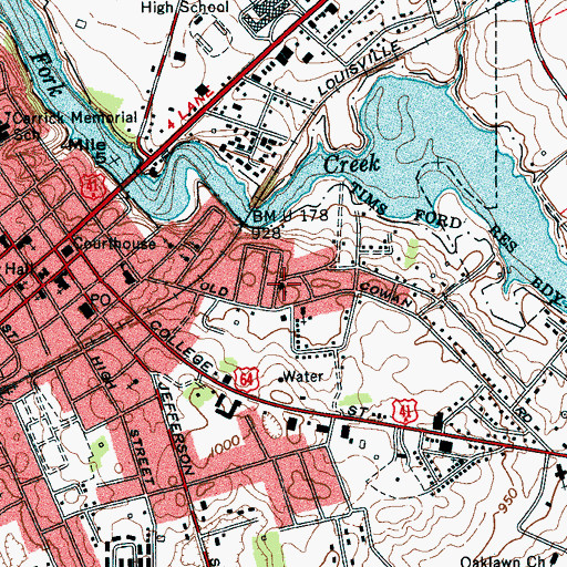 Topographic Map of Mount Olive Primitive Baptist Church, TN