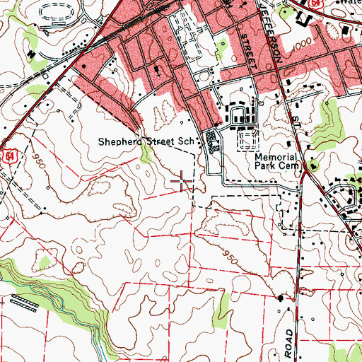 Topographic Map of Decherd Family Cemetery, TN