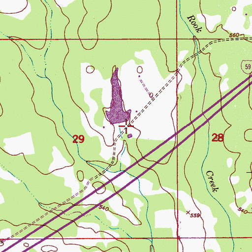 Topographic Map of Wesson Dam, AL