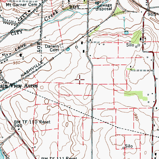 Topographic Map of County Farm Cemetery, TN