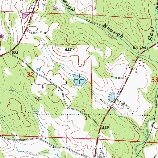 Topographic Map of Langley Lake, AL