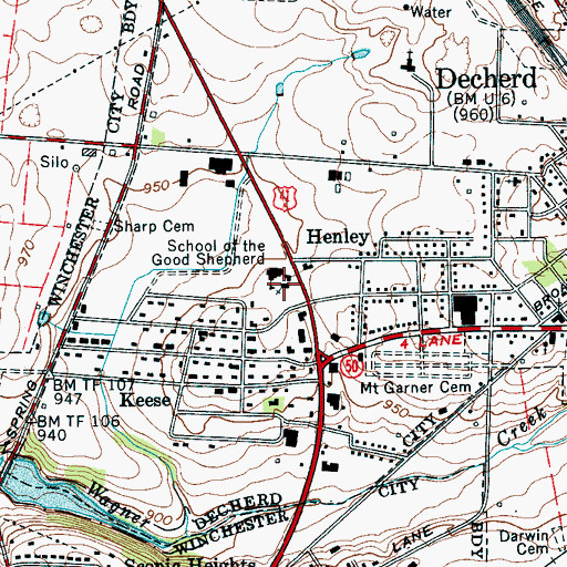 Topographic Map of Good Shepherd Catholic Church, TN