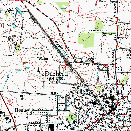 Topographic Map of Decherd Negro Cemetery, TN