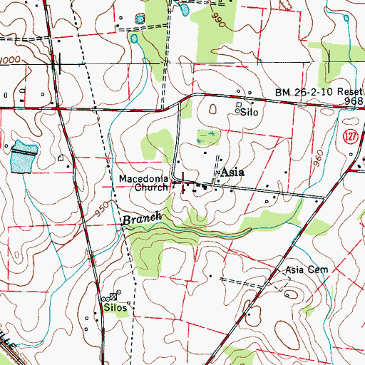 Topographic Map of Asia School (historical), TN
