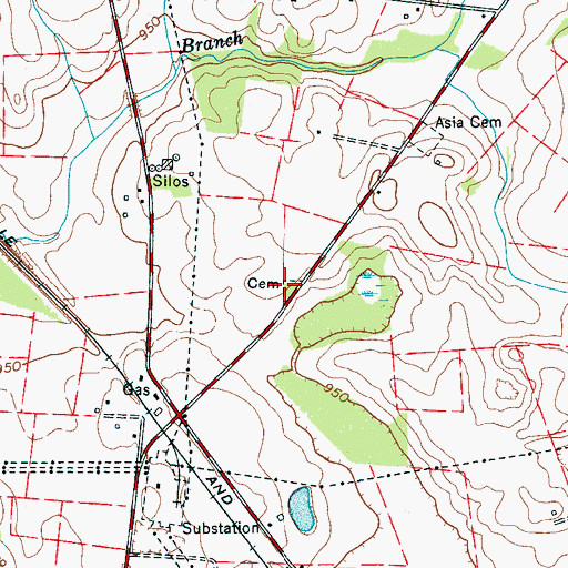 Topographic Map of Hendon Cemetery, TN