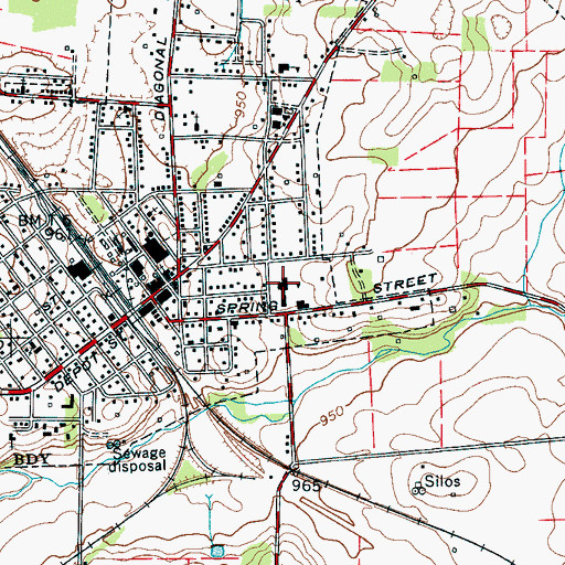 Topographic Map of Decherd Elementary School, TN