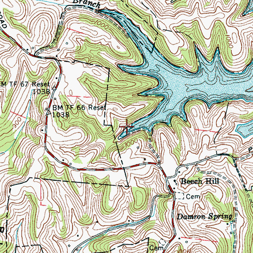 Topographic Map of Anderton Branch Public Use Area, TN