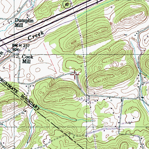 Topographic Map of Acuff Cemetery, TN