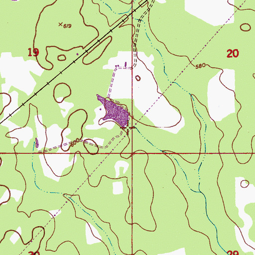 Topographic Map of Littles Dam, AL