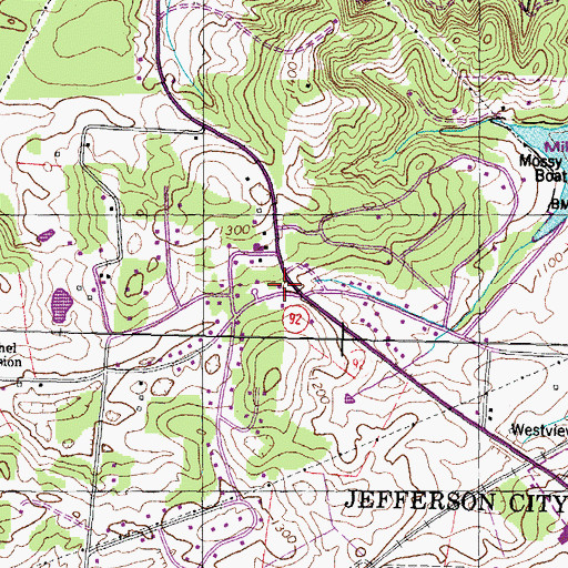 Topographic Map of Bethel Church (historical), TN